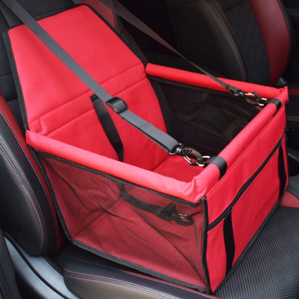 Cesto elevado vermelho para carro com mosquetão de segurança