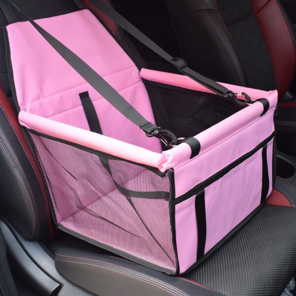 Cesto elevado rosa para carro no banco da frente