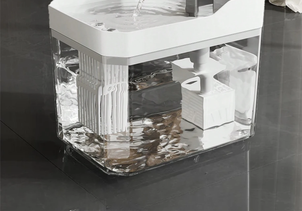Fonte de água automática para gato, cor branca