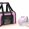 1786-1798 Transportadora rosa com garrafa portátil para cão