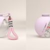 1786-1800 Conjunto com duas garrafas rosa para cão