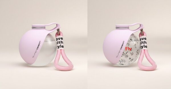 1786-1800 Conjunto com duas garrafas rosa para cão