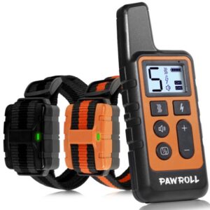 Coleira de treino elétrica PawRoll para 2 cães com comando remoto