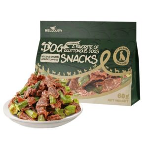 Saqueta de snacks naturais para cão com snacks de pato e quiabo