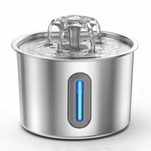Fonte de água automática em aço inoxidável para gato, jato em cascata
