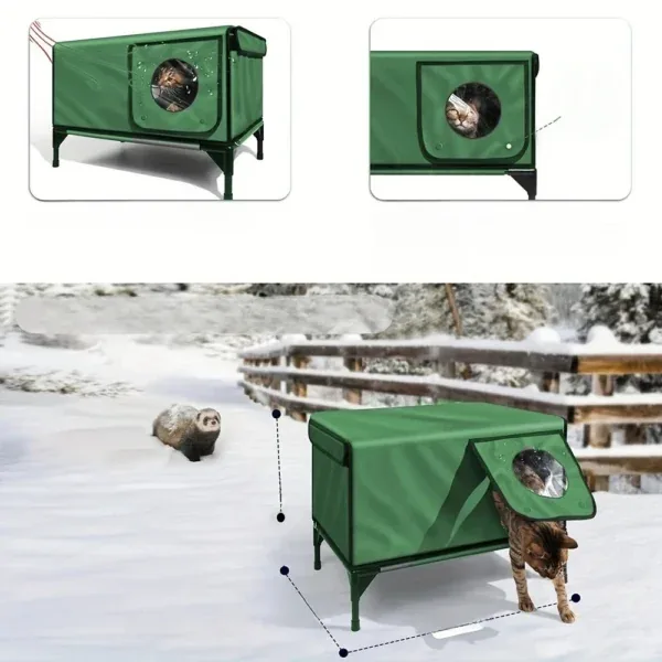 Hf1c71a7045f94248ba3d51e8d509830ds.webp Abrigo exterior impermeável para gatos de rua Bafinho, verde