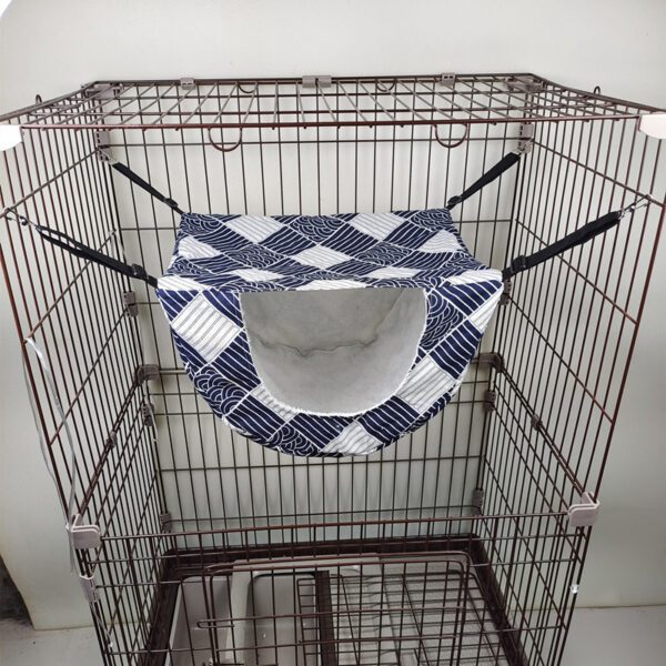 Rede suspensa têxtil para gato em gaiola