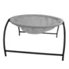 Cama elevada para gato, estrutura metálica, cor cinzento