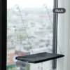 Cama de janela para gato com ventosas, cor preto
