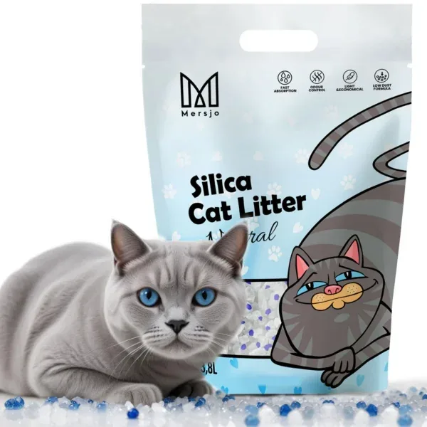 S56b5500a84234314b9aa3fbfaf0124e8I.webp Areia de sílica Mersjo para gato em pack de 3,8 L