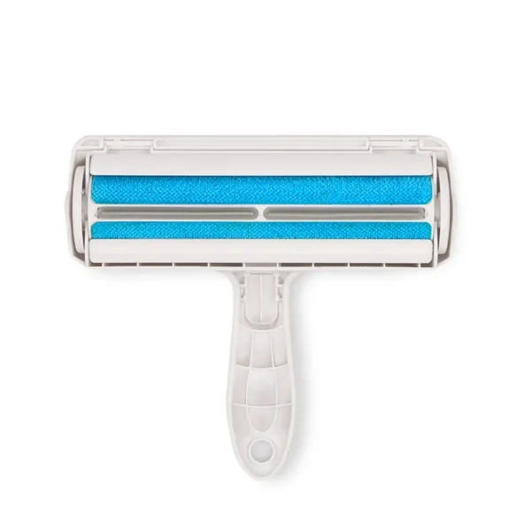 Rolo azul tira-pelos com compartimento de limpeza