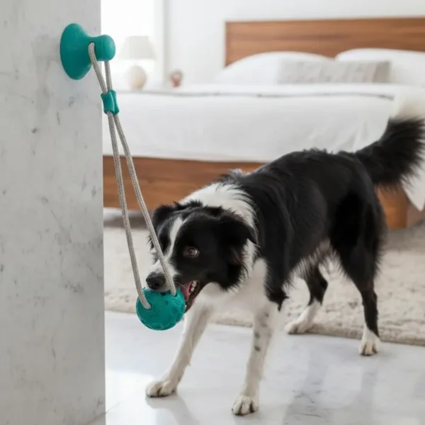 Bola de tração com ventosa para cão Bafinho