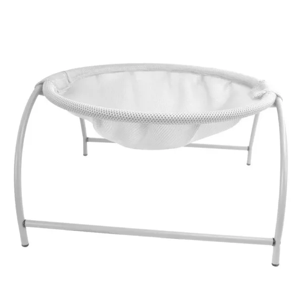 Cama elevada para gato, estrutura metálica, cor branco
