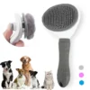 Escova autolimpante para pelo de cão e gato