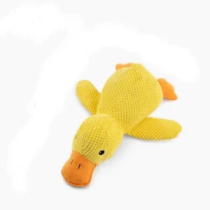 Brinquedo de tecido em forma de pato amarelo para cão