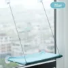 Cama de janela para gato com ventosas, cor azul