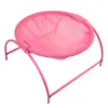 Cama elevada para gato, estrutura metálica, cor rosa