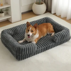 Cama acolchoada em bombazina para cão