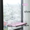 Cama de janela para gato com ventosas, cor rosa, medidas 54x30cm
