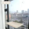 Cama de janela para gato com ventosas, cor branco