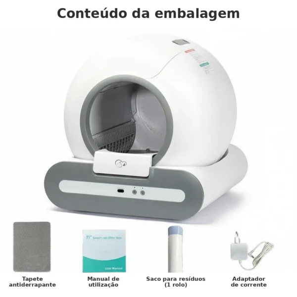 Caixa de areia automática para gato e acessórios incluídos