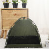 Tenda-casota verde com almofada acolchoada