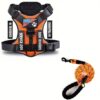 f46982a6-0744-40a0-84aa-b69dcd79628d.jpg Arnês tático acolchoado laranja com trela para cão