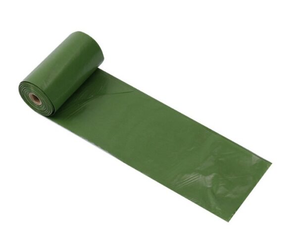 Rolo de sacos verdes biodegradáveis para dejetos