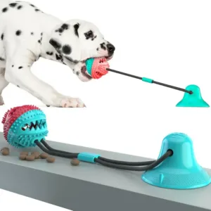S02b5d312187e48ad962164bfbfe0ede7E.webp Cão a puxar a bola com ventosa fixa ao chão pela corda elástica