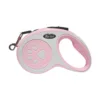 Trela retrátil premium rosa para cão