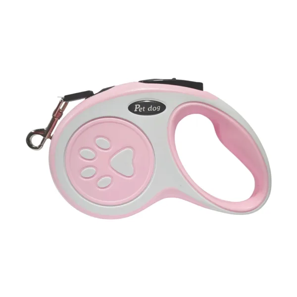 Trela retrátil premium rosa para cão