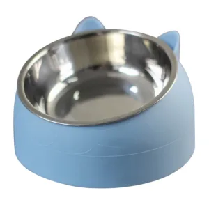Comedouro Inclinado em Aço Inoxidável para Cão e Gato