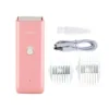 S396fde8270ae4080a346bb42e81ec7cdF.webp Kit de aparar pelo rosa com cabo USB, escova e pentes
