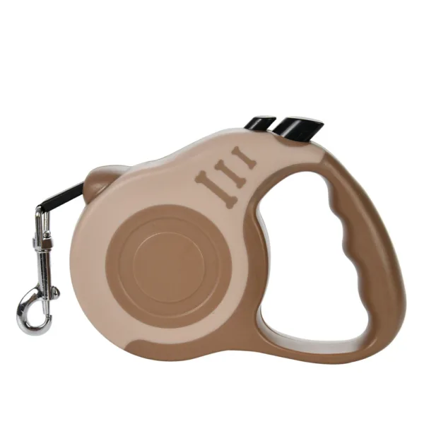 Trela retrátil automática castanha para cão