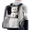 S4940830f13b243bfa3c205497b8d97fc7.webp Mochila expansível preta em rede com gato