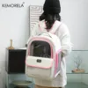 S85b14ed9bc254e85ab9683ac76731ec6o.webp Mochila de transporte transparente rosa colocada às costas