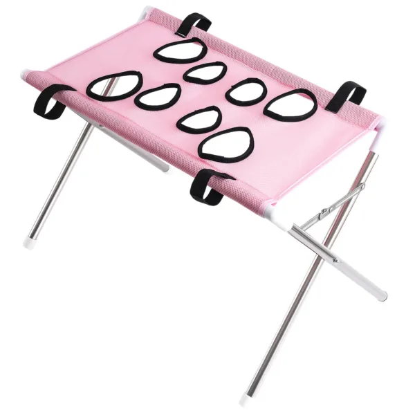 Suporte de grooming dobrável rosa