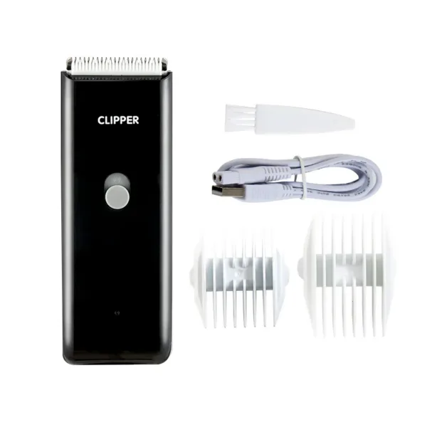 S9346d0b7448446b9a16d1a5a30fa29f1t.webp Kit de aparar pelo preto com cabo USB, escova e pentes
