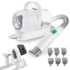 Sa1d30deff27c422286d85aa05afd95724.webp Aspirador de grooming branco com aparador e acessórios