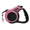 Trela retrátil automática rosa para cão