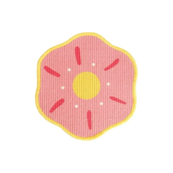 Arranhador de parede em sisal rosa com padrão flor