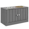 Comedouro elevado PawHut cinzento com duas taças de inox