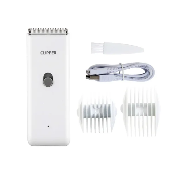 Sf56a60d3386448d8b298c0802dd4c0b0M-1.webp Kit de aparar pelo branco com cabo USB, escova e dois pentes