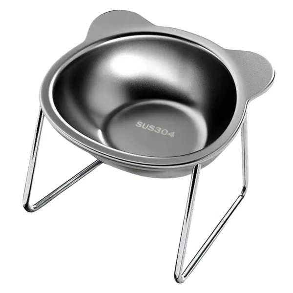 Comedouro Elevado em Aço Inoxidável para Cão e Gato