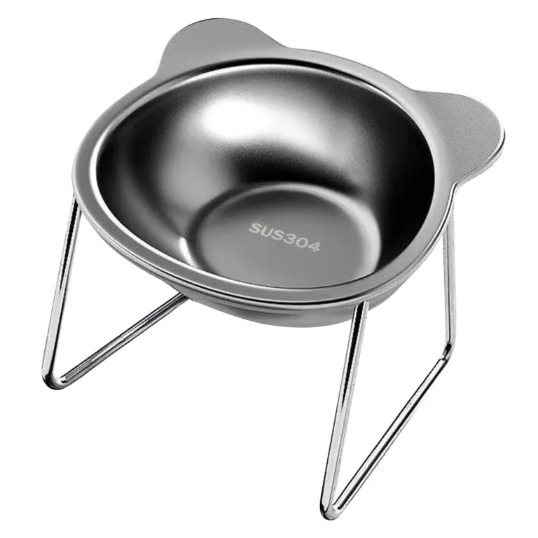 Comedouro Elevado em Aço Inoxidável para Cão e Gato