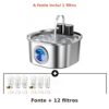 Fonte de água em inox com doze filtros adicionais