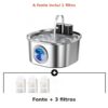 Fonte de água em inox com três filtros adicionais