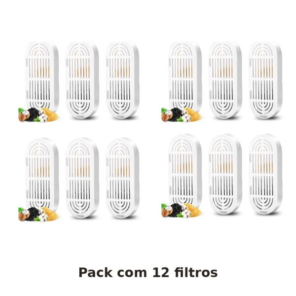 Pack com doze filtros para fonte de água